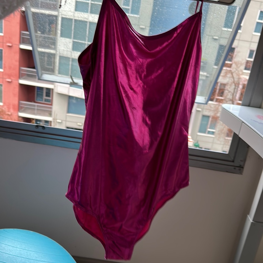 Metallic pink leotard